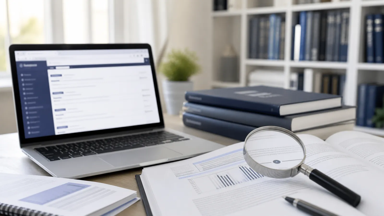 Jurnal ilmiah, laptop, dan catatan pemeriksaan DOI